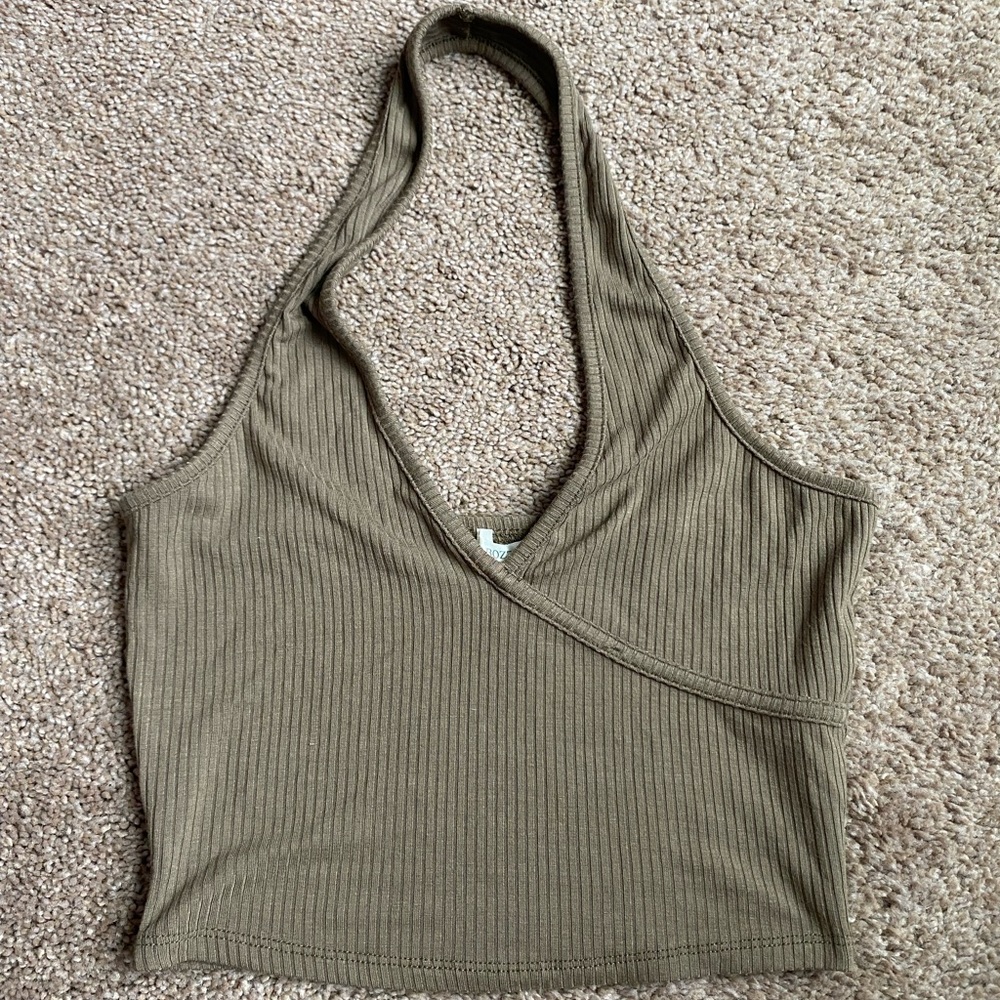 army green halter top